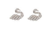 Swan Design 925 Sterling Silver Earrings studded with CZ
